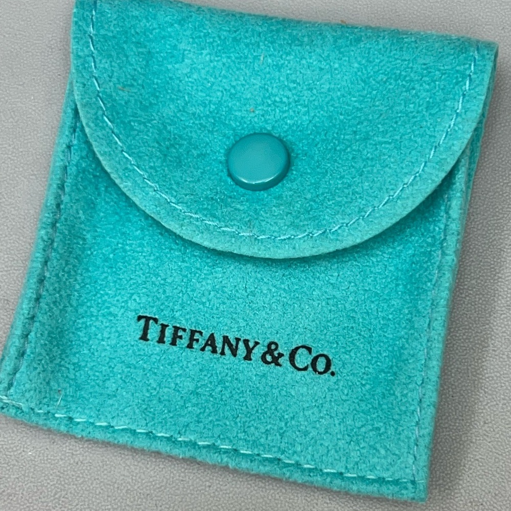 Tiffany small blue snap jewelry pouch bag